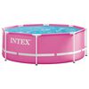 INTEX Metallram ovanmarkspool 244 x 76 cm Rund f&ouml;r f&ouml;r Rosa