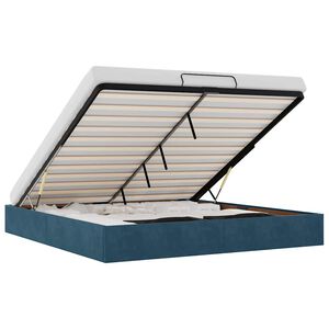 vidaXL Ottoman s&auml;ngram utan madrass m&ouml;rkbl&aring; 160x200 cm sammet