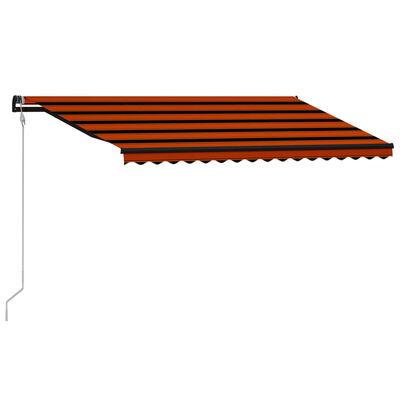 vidaXL Infällbar markis med vindsensor & LED 400x300 cm orange & brun