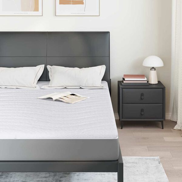 vidaXL Madrasskydd Vit 160 x 200 cm Stickad tyg