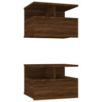 vidaXL Svävande sängbord 2 st brun ek 40x31x27 cm konstruerat trä