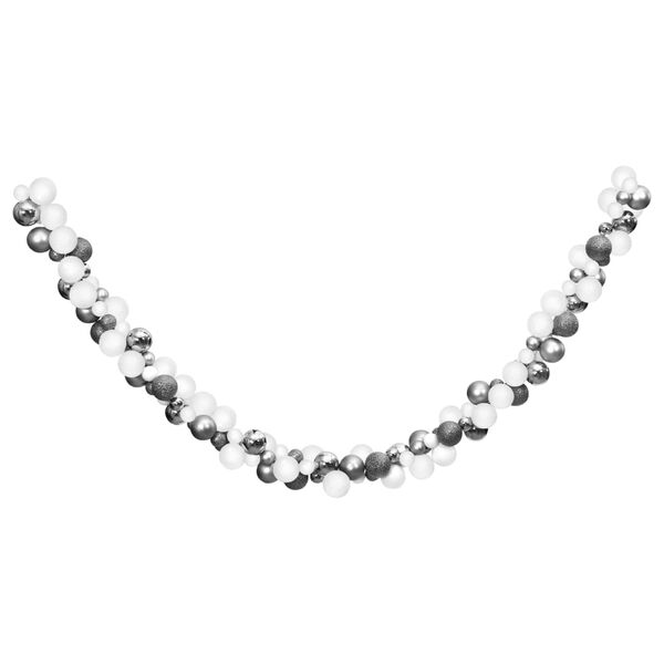 vidaXL Girlang julkulor vit och grå 175 cm polystyren