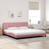 vidaXL Bed with Mattress "Hanko" Pink 200x200 cm Velvet