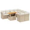 vidaXL Soffgrupp f&ouml;r tr&auml;dg&aring;rden med dynor 9 delar beige konstrotting