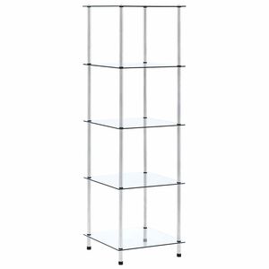 vidaXL Hylla 5 hyllplan transparent 40x40x130 cm h&auml;rdat glas