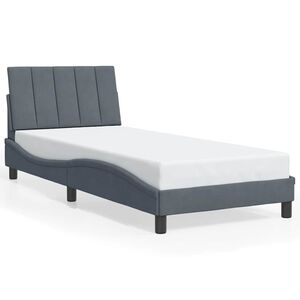 vidaXL Bed Frame without Mattress "Hanko" Dark Grey 80x200 cm Velvet