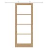 vidaXL Skjutdörr ORKDAL Naturfärg 86 x 211 cm Massivt tallträ och glas