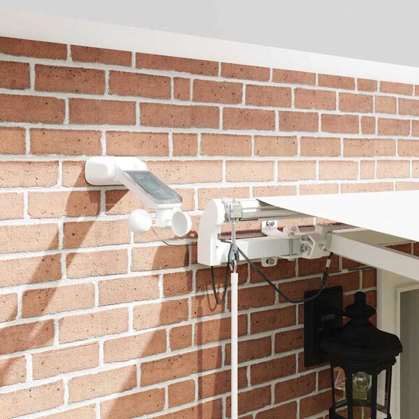 vidaXL Utf&auml;llbar markis Vit 500 &times; 350 cm Polyester och metall