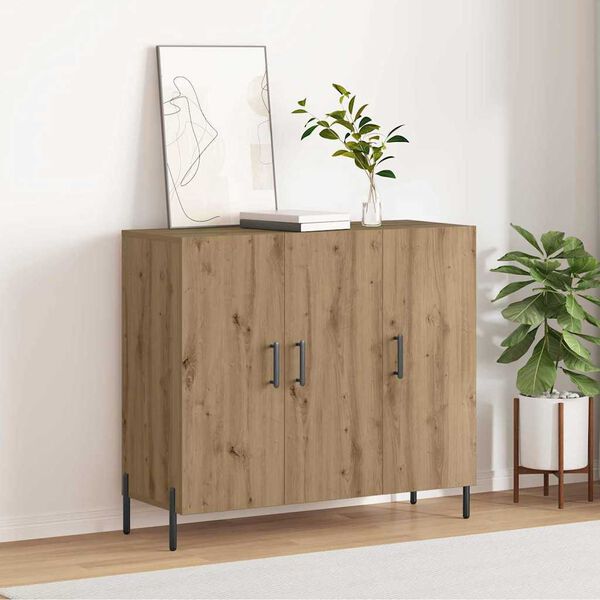 vidaXL Sideboard Artisan Ek 90 x 34 x 80 cm Konstruerat tr&auml;