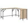 vidaXL Skrivbord sonoma-ek 141x141x75 cm konstruerat tr&auml;