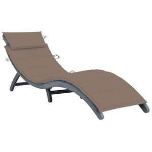 vidaXL Sols&auml;ng med dyna gr&aring; massivt akaciatr&auml;