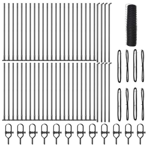 vidaXL St&auml;ngselstolpe Gr&aring; 100 x 0,8 m (50 mm n&auml;t) St&aring;l och PVC