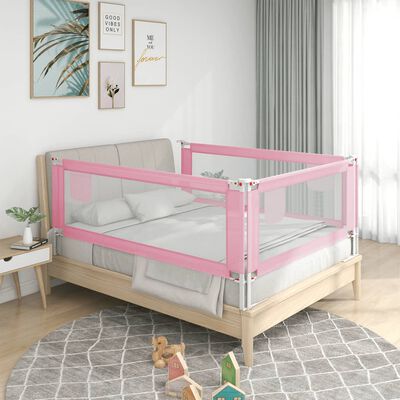 vidaXL Sängskena för barn rosa 160x25 cm tyg
