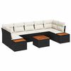 vidaXL Tr&auml;dg&aring;rdsoffset 8 st Svart Poly rattan