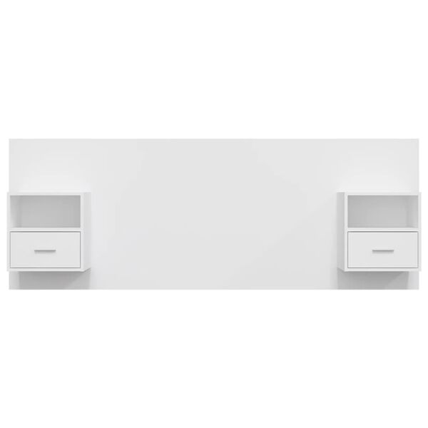 vidaXL Sänggavel med lådor vit konstruerat trä