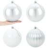 vidaXL Julgranskulor XXL 4 st Vit Diam. 20 cm Plast