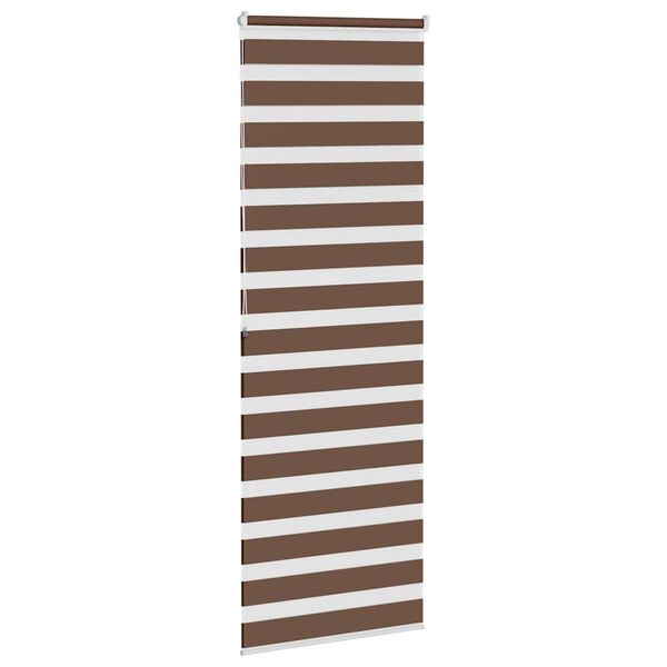vidaXL Rullgardin zebra brun 90x200 cm tyg bredd 85,9 cm polyester