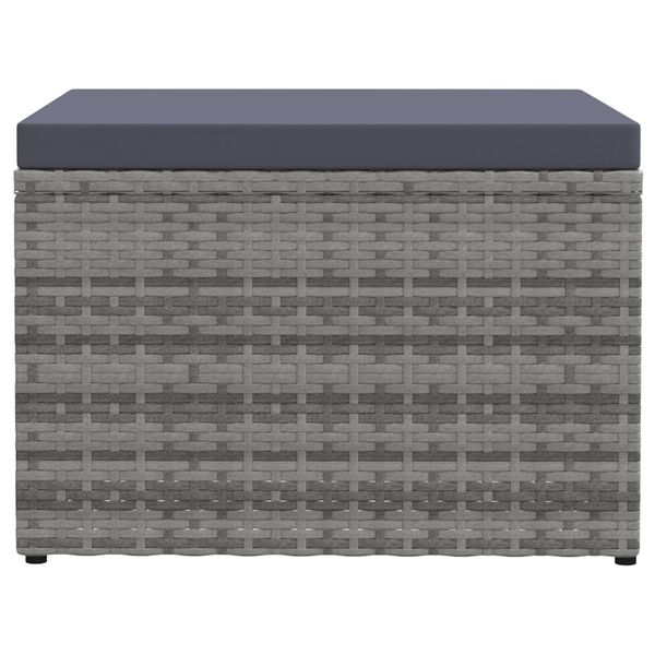 vidaXL Fotpall med dyna för trädgården grå konstrotting