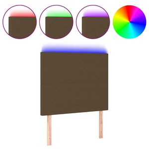 vidaXL S&auml;nggavel LED m&ouml;rkbrun 90x5x118/128 cm tyg