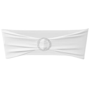 25 st vita dekorativa stolsband med diamantsp&auml;nne