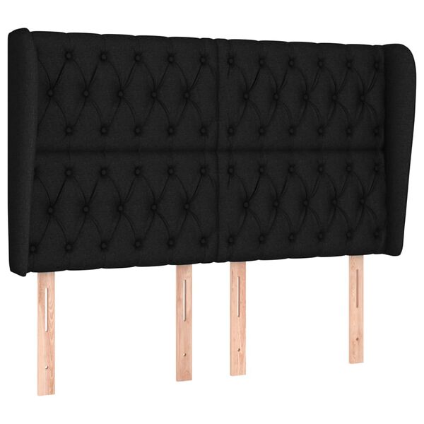 vidaXL S&auml;nggavel med kanter svart 147x23x118/128 cm tyg