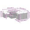 vidaXL Trädgårdssoffset med dynor 9 delar beige konstrotting akaciaträ