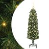 vidaXL Konstgjord julgran Gr&ouml;n 120 cm PVC och st&aring;l och plast