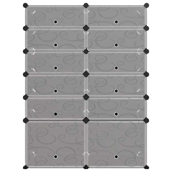 vidaXL Skohylla svart 94x37x125 cm PP