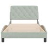 vidaXL Bed Frame without Mattress Light Grey 100x200 cm Velvet