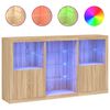 vidaXL Sk&auml;nk med LED-belysning sonoma-ek 181,5x37x100 cm