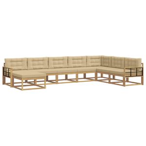 vidaXL Utomhussoffset 8 st Vit och Beige
