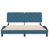 vidaXL Bed Frame with LED without Mattress Blue 160x200 cm Velvet