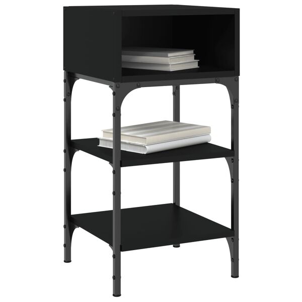 vidaXL Sängbord 2 st svart 35x34,5x70 cm konstruerat trä