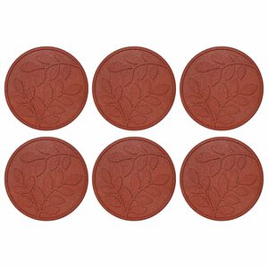 vidaXL Stepping Stone 6 pcs R&ouml;d &Oslash; 44 x 2 cm Gummi