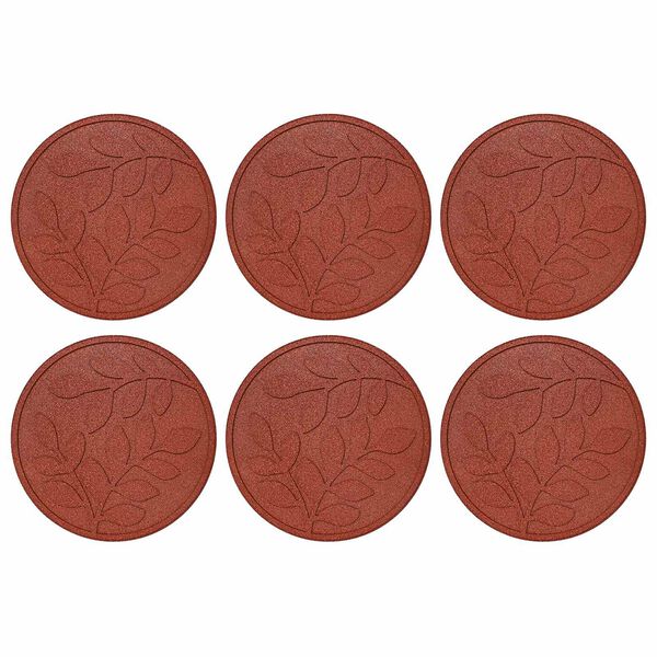 vidaXL Stepping Stone 6 pcs R&ouml;d &Oslash; 44 x 2 cm Gummi