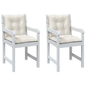 vidaXL Stolsdynor l&aring;gt ryggst&ouml;d 2 st melerad gr&auml;ddvit 100x50x7 cm tyg