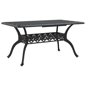 vidaXL Tr&auml;dg&aring;rdsbord svart 150x90x72 cm gjuten aluminium
