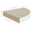 vidaXL Svävande hörnhyllor 4 st ek och vit 35x35x3,8 cm MDF