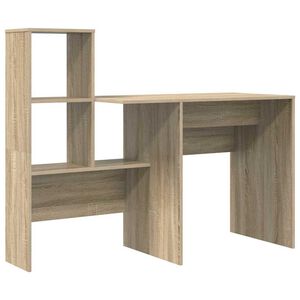 vidaXL Skrivbord Sonoma-ek Konstruerat tr&auml; 131,5 x 50 x 106,5 cm