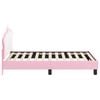 vidaXL Barnsängram med sänggavel med huvudgavel Rosa 80 x 160 cm PU