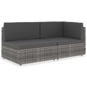 vidaXL Modulsoffa 2-sits konstrotting gr&aring;