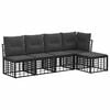 vidaXL Utomhussoffset 5 st 5-sits Svart Polyester