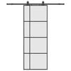 vidaXL Skjutd&ouml;rr med beslag svart 76x205 cm ESG-glas