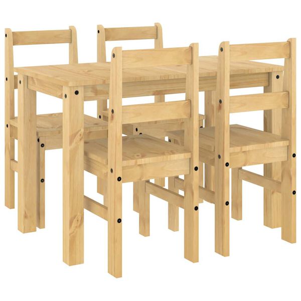 vidaXL Matgrupp 5 delar "Panama" massiv trä furu