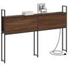 vidaXL F&ouml;rvaringsgavel med Laddstation brun ek 138 x 15 x 98 cm