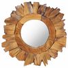 vidaXL V&auml;ggspegel rund 40 cm teak