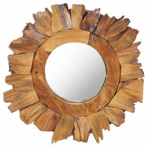 vidaXL V&auml;ggspegel rund 40 cm teak
