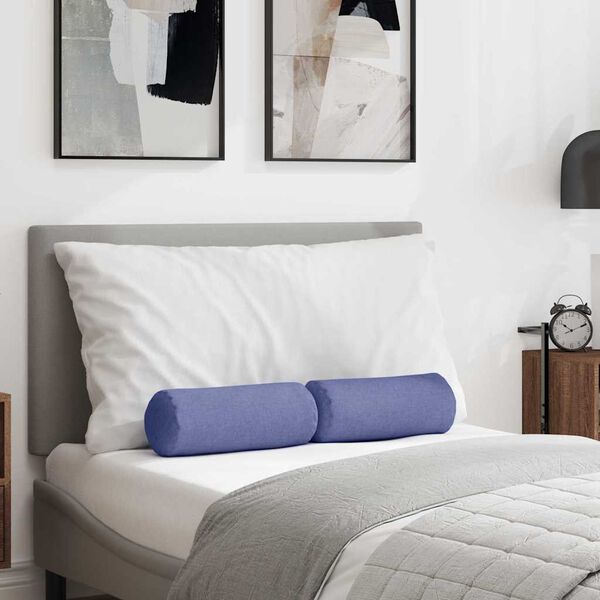 vidaXL Bolsterkuddar 2 pcs Jeansbl&aring; &Oslash; 15 x 40 cm tyg