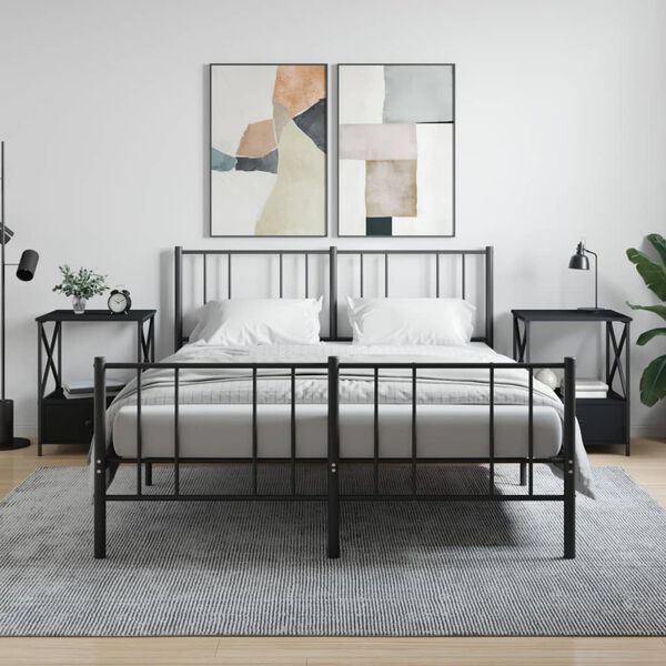 vidaXL S&auml;ngbord 2 st svart 50x41x65 cm konstruerat tr&auml;