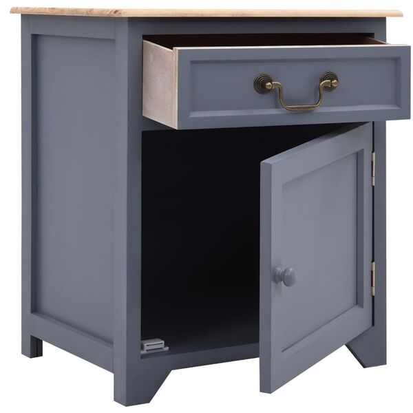 vidaXL Sängbord grå och brun 40x30x50 cm paulownia